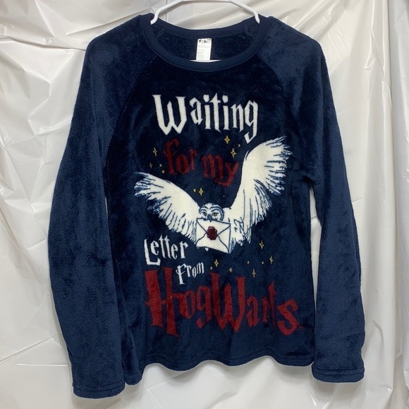 KIDS Harry Potter Blue Cove HP Waiting for My Letter Sleepwear Top Size M 8-10 - Picture 2 of 4